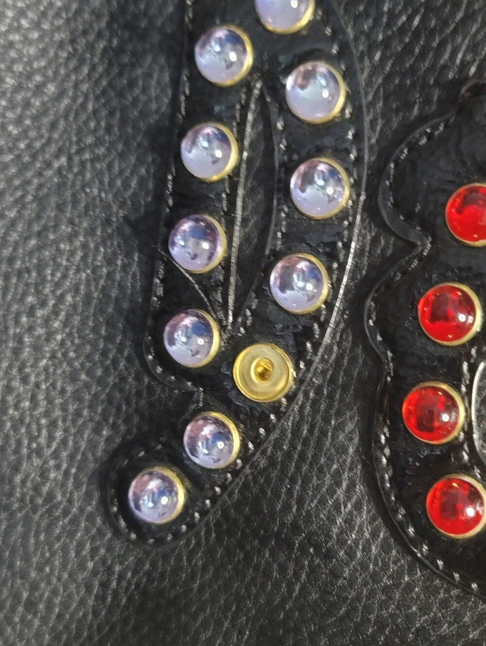 Vintage Betsey Johnson Rhinestone Logo Tote Black Leather Large Shoulder Bag Y2K